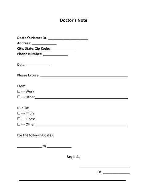 Doctor Excuse Note Template Lovely Free Printable Doctors Excuse for