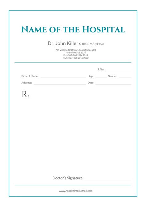 Free Doctor's Medical Prescription Pad Design Template Ai & Printable