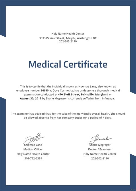 21+ Free Medical Certificate Templates Word Excel Formats