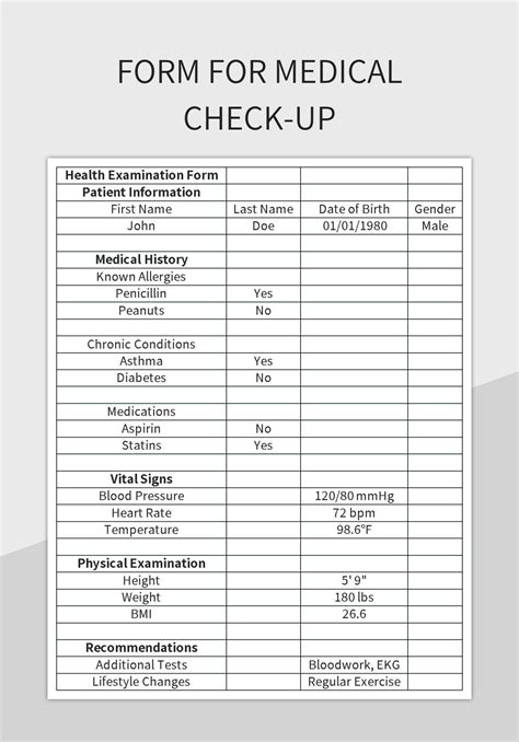 Doctor Check Up Printable