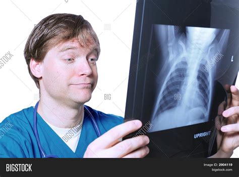 doctor looking at x-ray in hospital