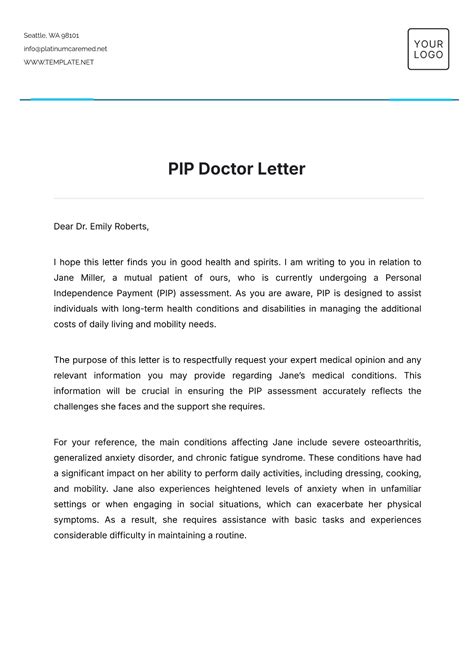 doctors letter for pip