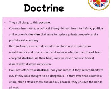 doctrine meaning in english with example