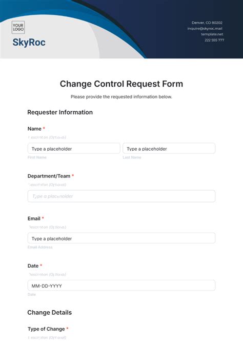 document change control form template