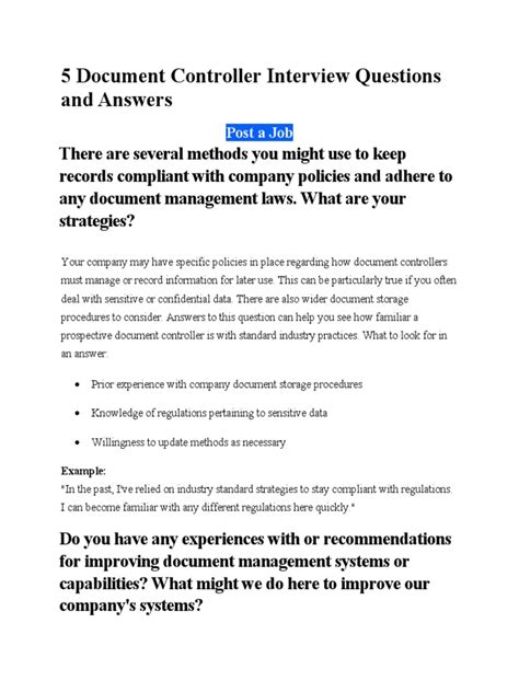 document controller interview questions pdf