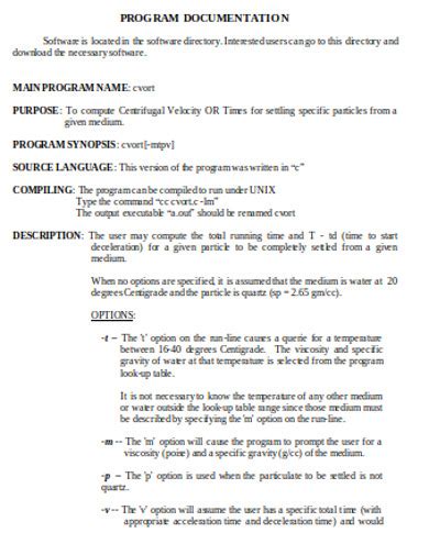 documentation programming example