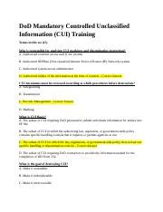 dod mandatory cui training quizlet