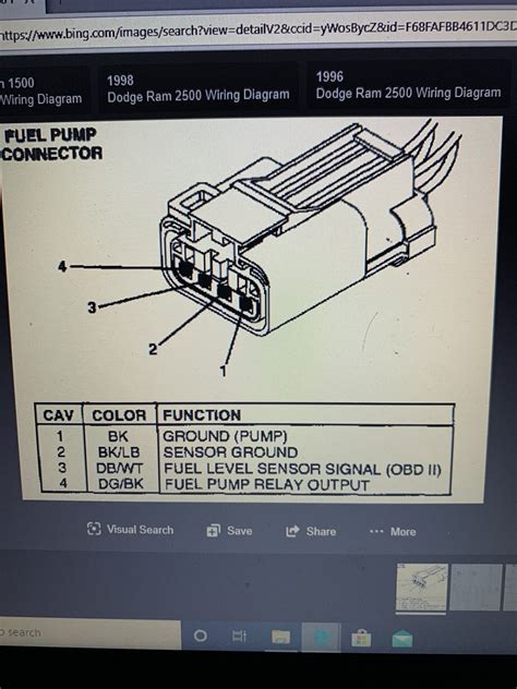1996 Dodge Ram 1500 Fuel Pump Wiring Diagram Wiring Diagram Source