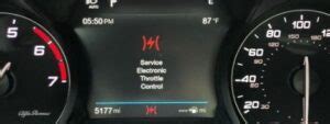 dodge durango electronic throttle control warning light