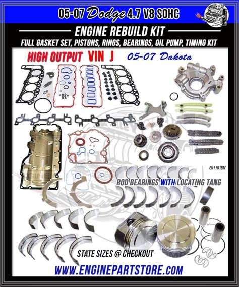 Dodge Ram 4.7 Engine Rebuild Kit