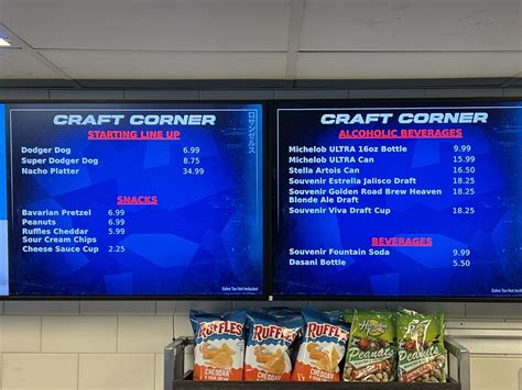 dodger stadium food menu prices