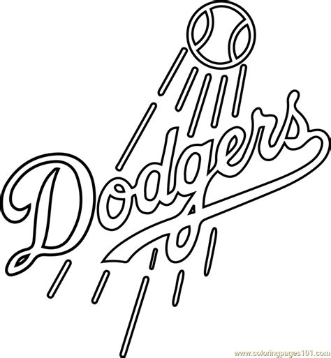 dodgers baseball coloring pages