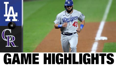 dodgers game today highlights