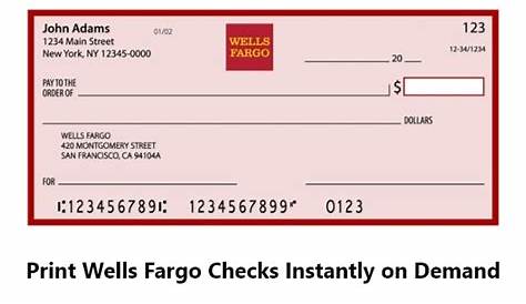 Wells Fargo Counter Checks - Wells Fargo Bank Check Designs