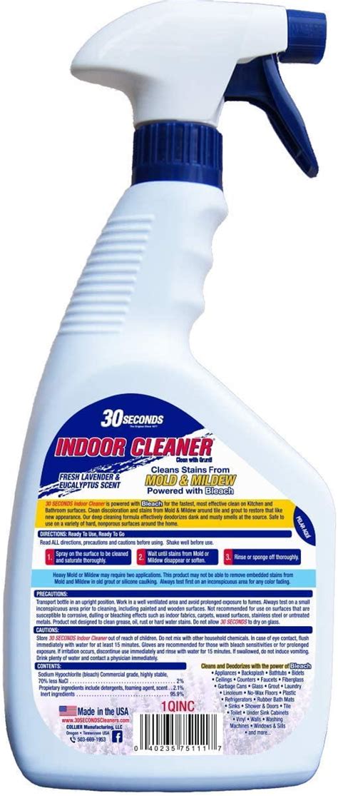 Does 30 Second Cleaner Contain Bleach