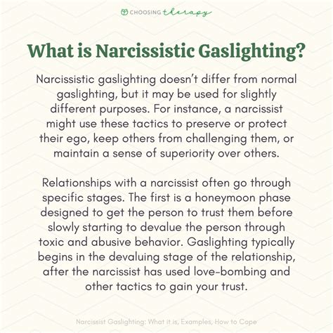 does a narcissist gaslight