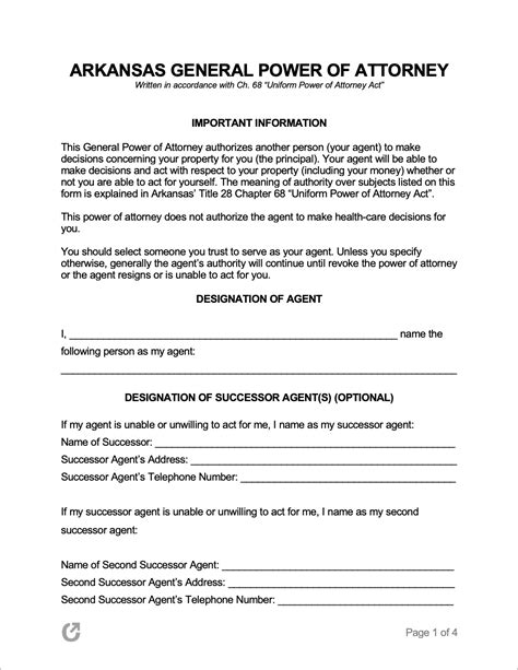 does a power of attorney need to be notarized in arkansas