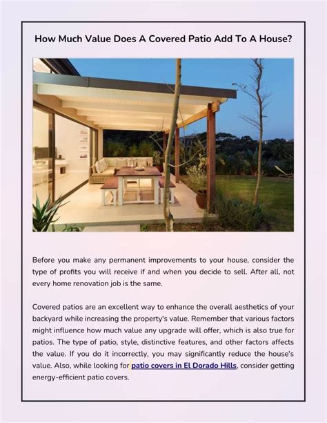 Does Adding A Covered Patio Add Value