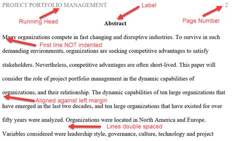 does apa format require an abstract