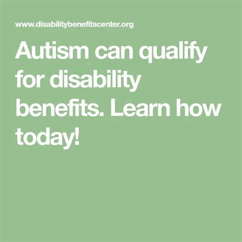 does autism qualify for disability