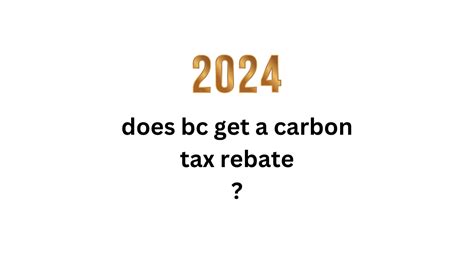 does bc get a carbon tax rebate