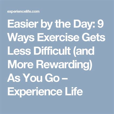does exercise get easier