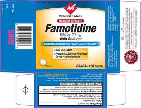 does famotidine contain calcium