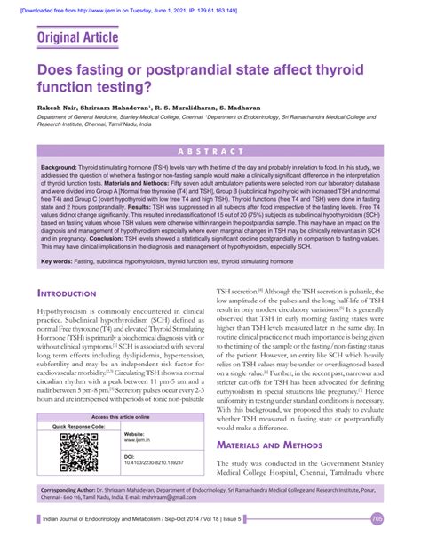 Does Fasting Affect Thyroid