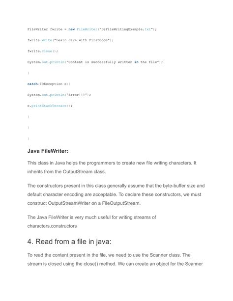 Does Filewriter Create New File Java
