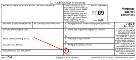 does form 1098 include property taxes
