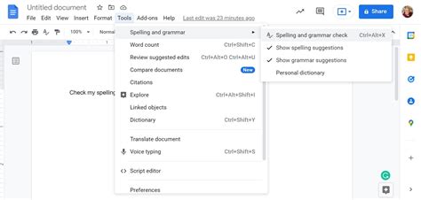 does google docs grammar check