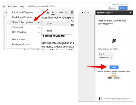 does google docs have a voice to text feature