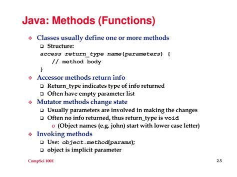 does java have functions or only methods