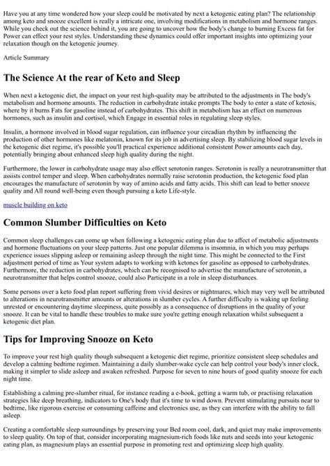 Does Keto Affect Your Sleep