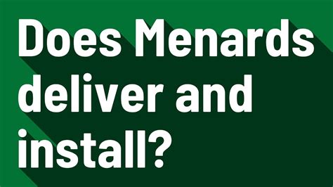 Does Menards Install
