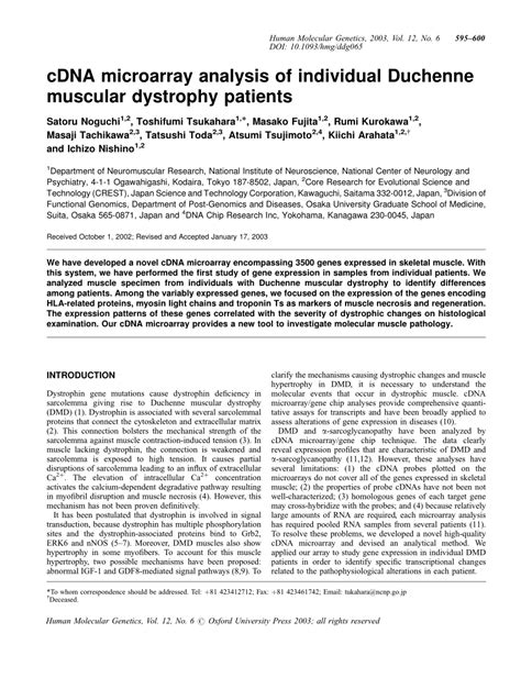 Does Microarray Test For Muscular Dystrophy