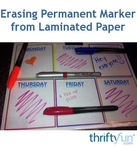 Does Permanent Marker Come Off Laminated Paper
