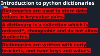 does python dictionary allow duplicate keys
