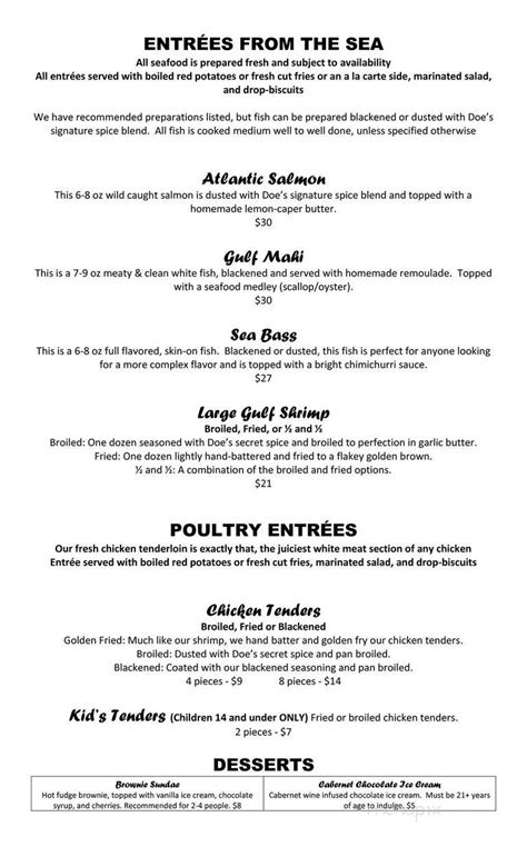 Does Restaurant Claremore Menu