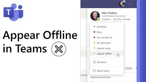 does teams automatically change status to offline