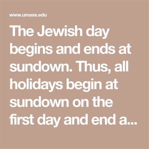 does the jewish day begin at sundown