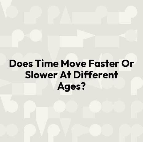 does time move slower if you move faster