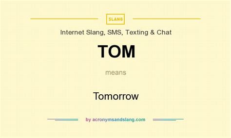 Does Tom Mean Tomorrow