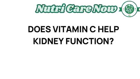 Does Vitamin C Help With Kidney Function