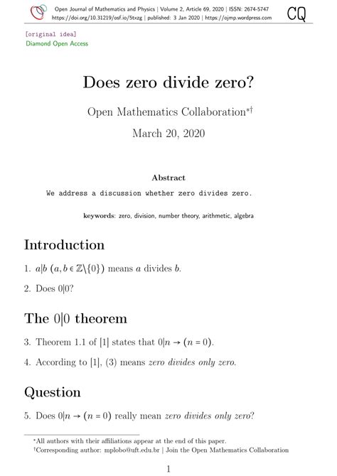 Does Zero Divide Zero