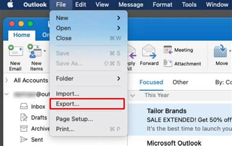 Does exporting outlook emails delete them?
