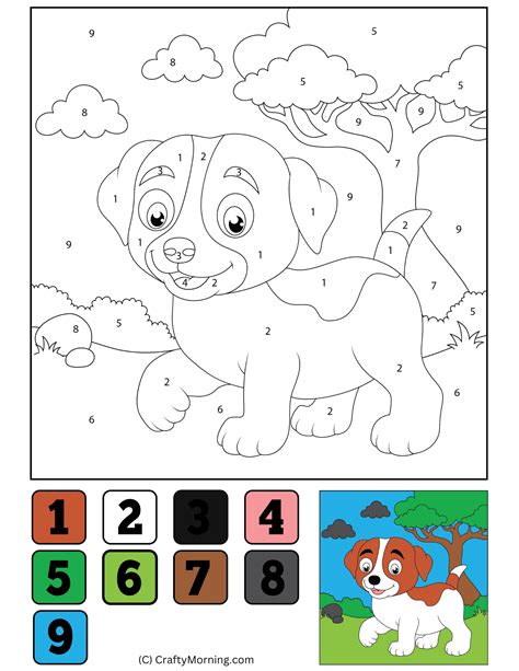 Color By Number Coloring Pages Dog Koala Color by Number Free