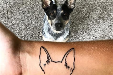 Dog Outline Head Tattoo JEMUIL