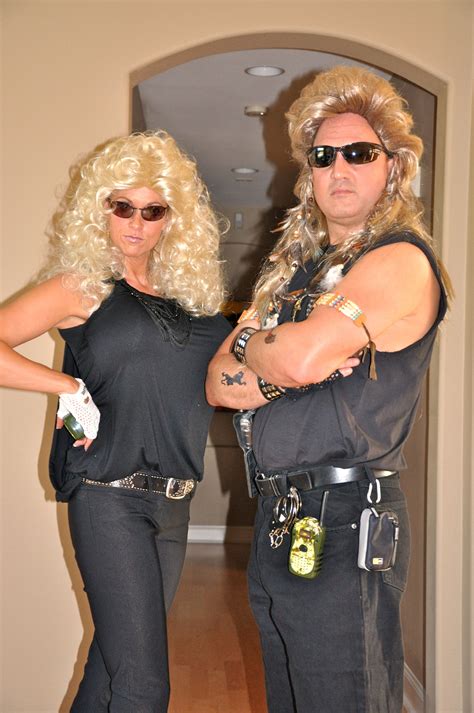 "The Bounty Hunter" Dog and Beth Chapman Halloween costume for couples