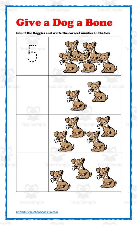 Dog Bone Math Worksheets